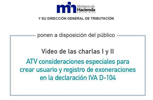 ATV Consideraciones especiales para crear el usuario y registro de exoneraciones en la Declaración IVA D-104